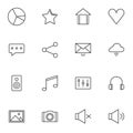 Web essentials line icons set