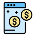 Web estimator icon color outline vector Royalty Free Stock Photo