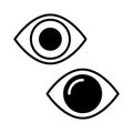 Eye icon set for logo optics, medical. vector Royalty Free Stock Photo