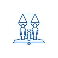 Family rights line icon concept. Family rights flat  vector symbol, sign, outline illustration. Royalty Free Stock Photo