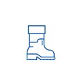 Farmer boots line icon concept. Farmer boots flat vector symbol, sign, outline illustration.