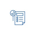 Features sheet line icon concept. Features sheet flat vector symbol, sign, outline illustration.