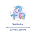 Web filtering concept icon