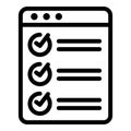 Web final exam icon, outline style