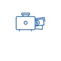 Financing available line icon concept. Financing available flat vector symbol, sign, outline illustration.