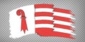 Flag Canton of Jura brush strokes. Waving Flag of Jura on transparent background
