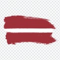 Flag Latvia from brush strokes.  Flag Latvia on transparent background for your web site design, logo, app, UI Royalty Free Stock Photo