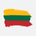 Flag Lithuania from brush strokes. Flag Lithuania on transparent background for your web site design, logo, app, UI.