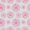 Floral seamless pattern on pink background. Royalty Free Stock Photo