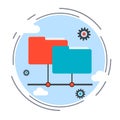 Web folder, data storage, online service vector concept