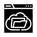 web folder glyph icon vector illustration Royalty Free Stock Photo