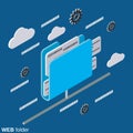 Web folder, networking vector concept Royalty Free Stock Photo
