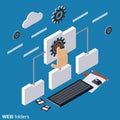 Web folders, networking vector concept Royalty Free Stock Photo