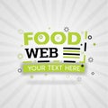 Web food logo and banner web page for meals food recipes cookbook and meals food
