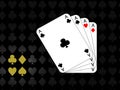 Four aces poker cards dark background vector illustration Royalty Free Stock Photo