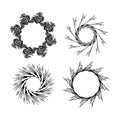 Frames from the branches. set of hand drawn design elements. Royalty Free Stock Photo