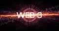 Web3 Futuristic Digital Explosion with Blockchain and Data Network