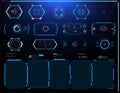 Futuristic Vector HUD Interface Screen Design. Digital callouts titles. HUD UI GUI futuristic user interface screen elements set.