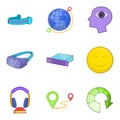 Web gadget icons set, cartoon style