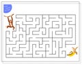 The game for children is a maze. help the monkey to get to the banana.