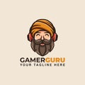 Game guru mascot logo Royalty Free Stock Photo