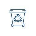 Garbage storage line icon concept. Garbage storage flat vector symbol, sign, outline illustration.