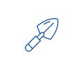 Garden shovel line icon concept. Garden shovel flat vector symbol, sign, outline illustration.