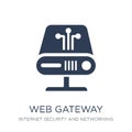 web gateway icon. Trendy flat vector web gateway icon on white b