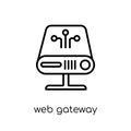 web gateway icon. Trendy modern flat linear vector web gateway i