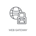 web gateway linear icon. Modern outline web gateway logo concept