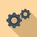 Web gear icon flat vector. Interface contact Royalty Free Stock Photo