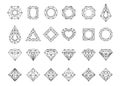 Gems set. Jewels and diamonds collection. Royalty Free Stock Photo