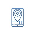 Geolocation line icon concept. Geolocation flat vector symbol, sign, outline illustration.