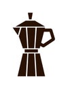 Geyser coffee maker icon. Vector silhouette brown isolated Royalty Free Stock Photo