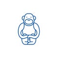 Gibbon line icon concept. Gibbon flat vector symbol, sign, outline illustration.