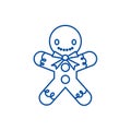 Gingerman line icon concept. Gingerman flat vector symbol, sign, outline illustration.