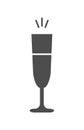 A glass of champagne icon. isolated monochrome vector Royalty Free Stock Photo