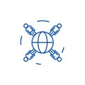 Global business networking line icon concept. Global business networking flat vector symbol, sign, outline illustration Royalty Free Stock Photo