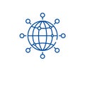 Global connection line icon concept. Global connection flat  vector symbol, sign, outline illustration. Royalty Free Stock Photo