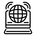 Web global news icon, outline style Royalty Free Stock Photo