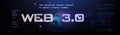 Web 3.0 Global world network of the future. Conceptual cyber banner with globe and information exchange via new generation interne