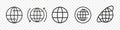 Web globe logo collection. Set of black globe planet icon. Internet web planet symbols Royalty Free Stock Photo