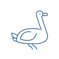 Goose line icon concept. Goose flat  vector symbol, sign, outline illustration. Royalty Free Stock Photo