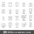 Web and graphic design icons. Vector creative and development icon set Royalty Free Stock Photo
