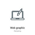 Web graphic outline vector icon. Thin line black web graphic icon, flat vector simple element illustration from editable marketing Royalty Free Stock Photo