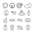 Grocery items icons set for the supermarket. black Royalty Free Stock Photo