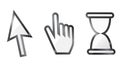 hand and arrow cursor with hour-glass Royalty Free Stock Photo