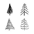 Hand drawn Christmas trees