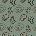 Hand drawn elements seamless patternon gray background. Vector