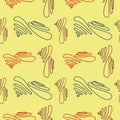 Hand rawn elements seamless pattern .vector yellow color